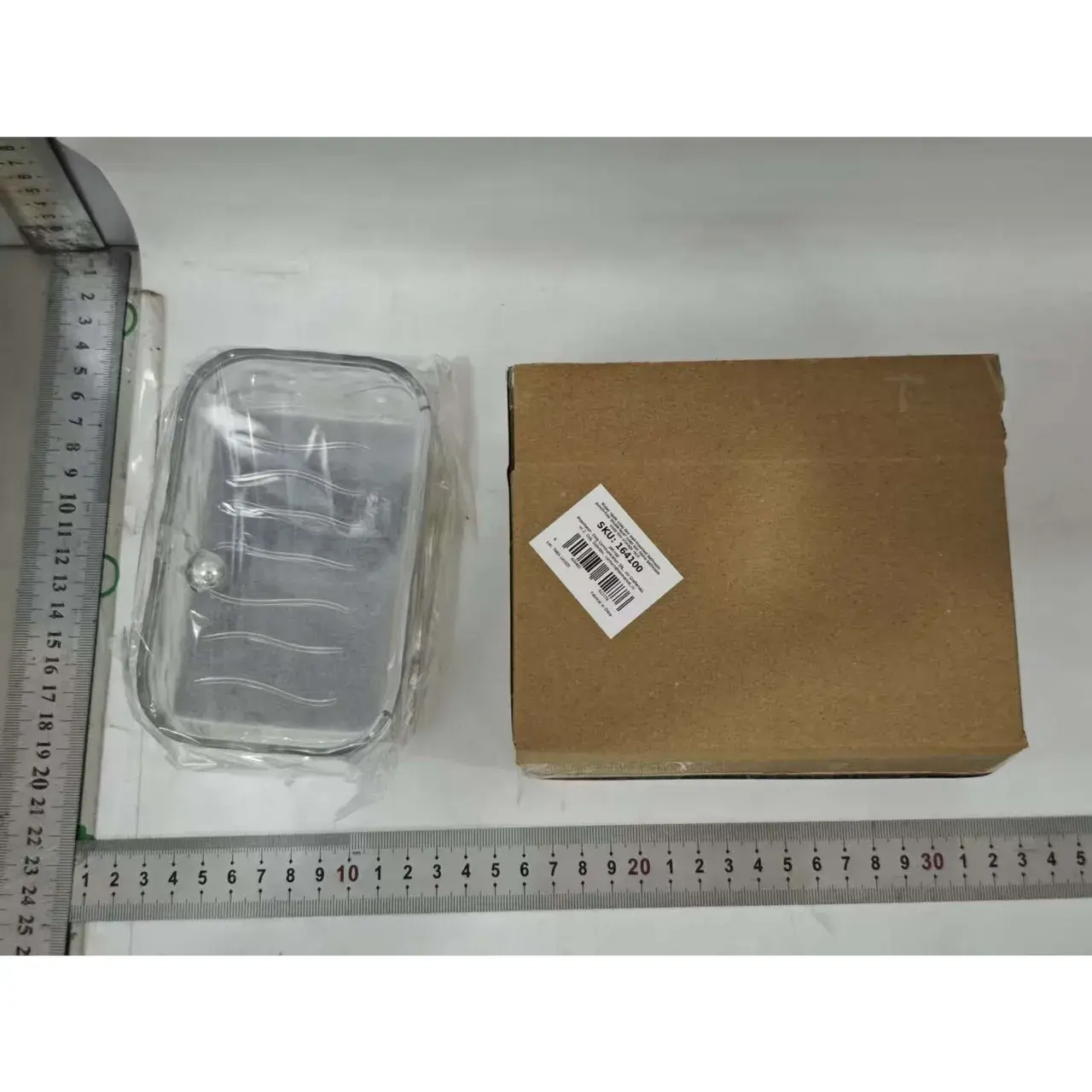 Savoniera Dubla EasyDry, 2 Straturi, cu Suport pentru Burete, Montare Fara Gaurire, 13.5 x 8.5 x 6 cm, Transparent (6)