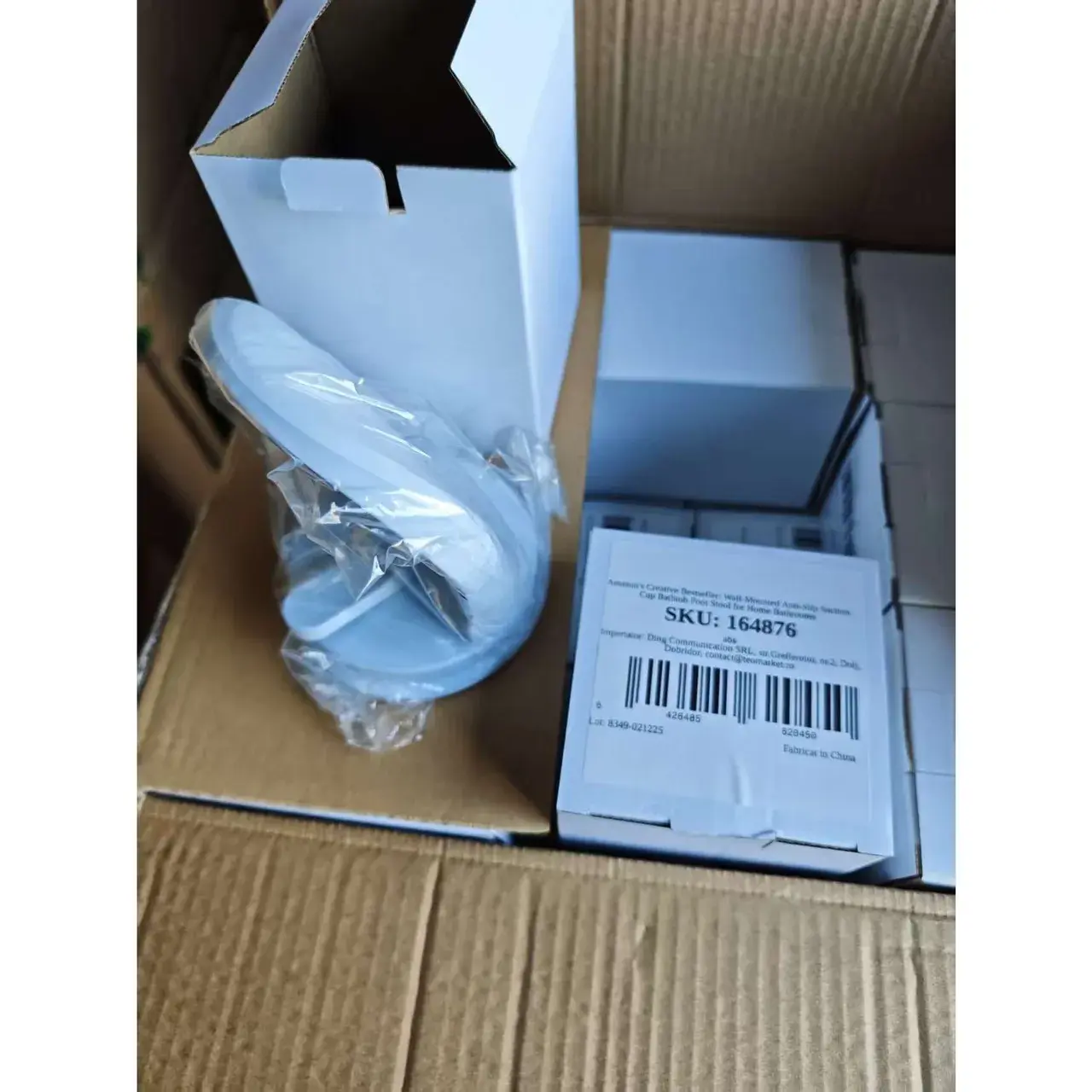 Suport de Picior pentru Baie, cu Ventuză, din PP și PVC, Antiderapant, pentru Ras și Îngrijire Personală, 11.5 x 15 cm, Alb (6)