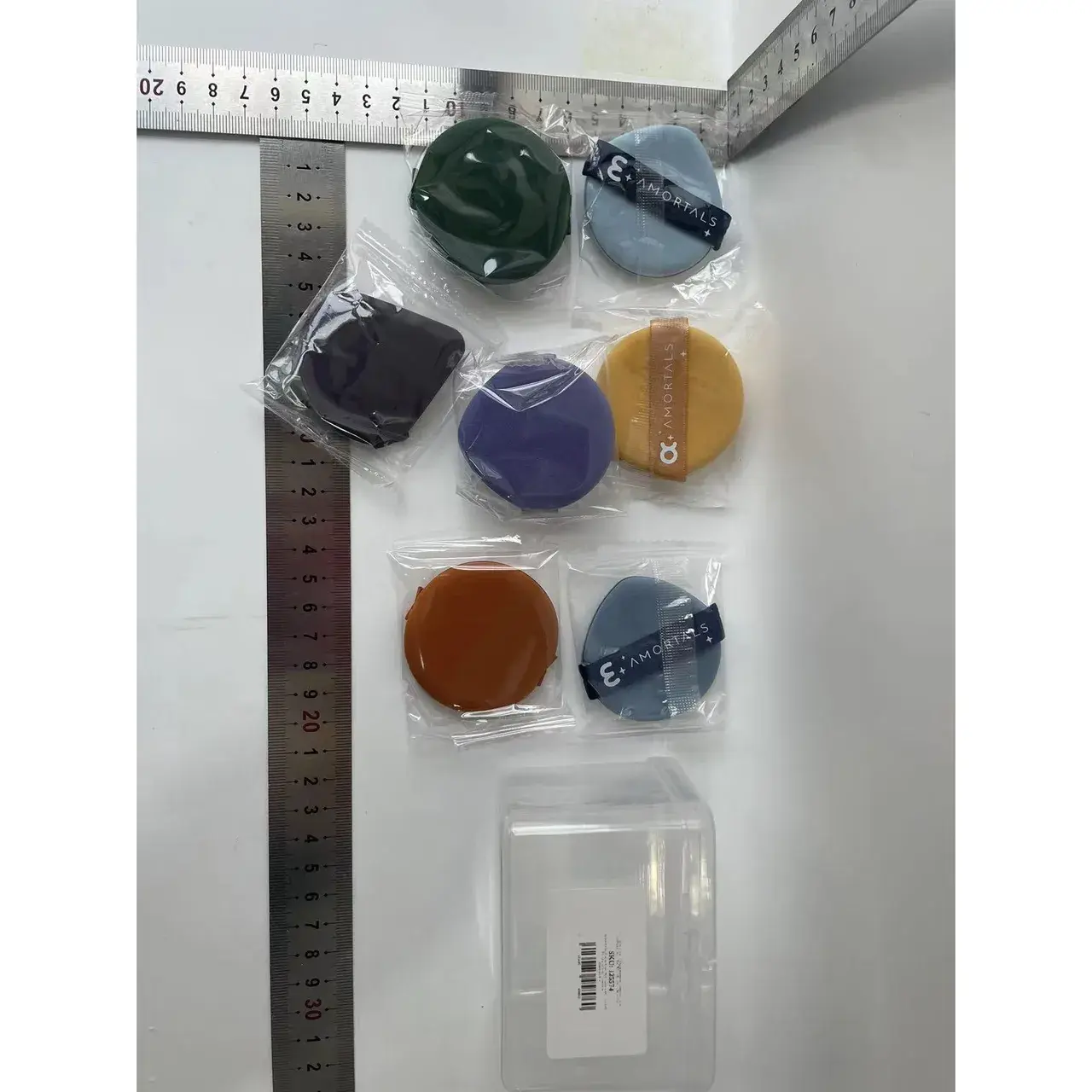 Set 7 Bureti de Machiaj, Reutilizabili, Utilizare Umeda sau Uscata, Powder Puff, 5.5 x 5.5 x 0.9 cm, Multicolor (2)