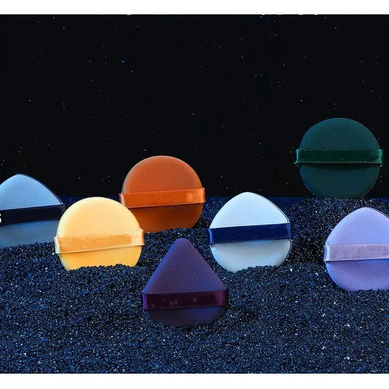 Set 7 Bureti de Machiaj, Reutilizabili, Utilizare Umeda sau Uscata, Powder Puff, 5.5 x 5.5 x 0.9 cm, Multicolor (3)