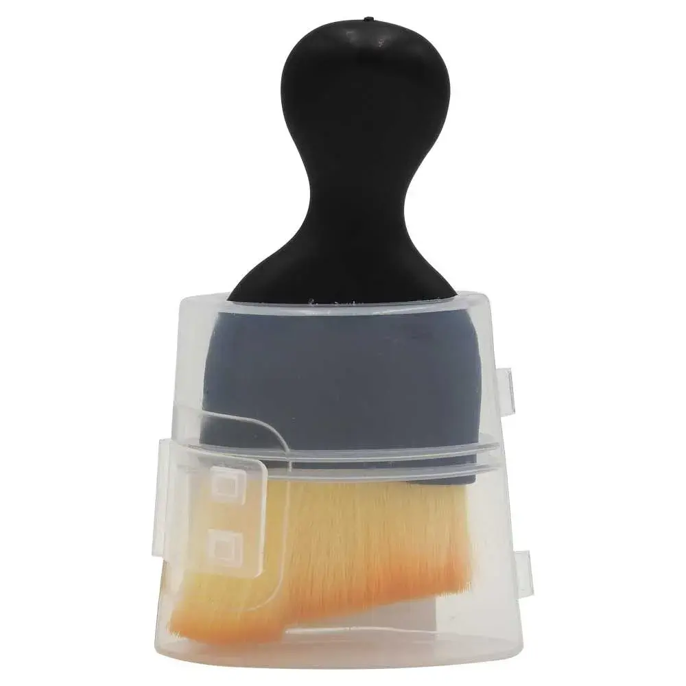 Pensula Multifunctionala, Pentru Machiaj sau Indepartat Praful din Masina, Par Sintetic, cu Capac de Protectie, Negru (2)