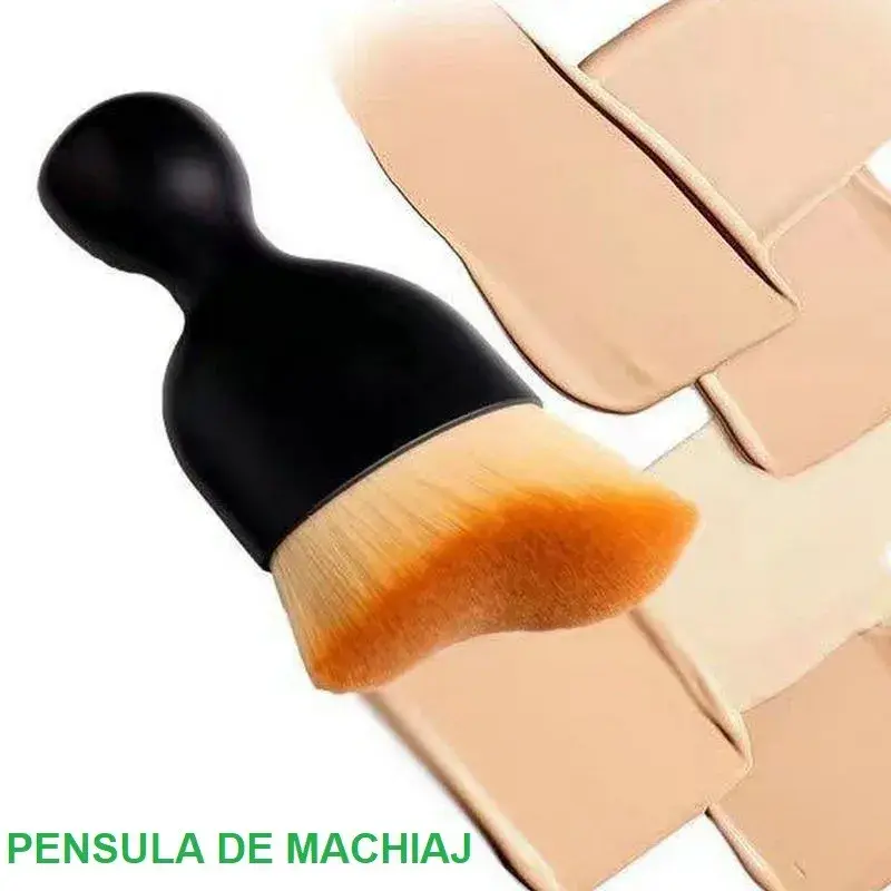 Pensula Multifunctionala, Pentru Machiaj sau Indepartat Praful din Masina, Par Sintetic, cu Capac de Protectie, Negru (4)