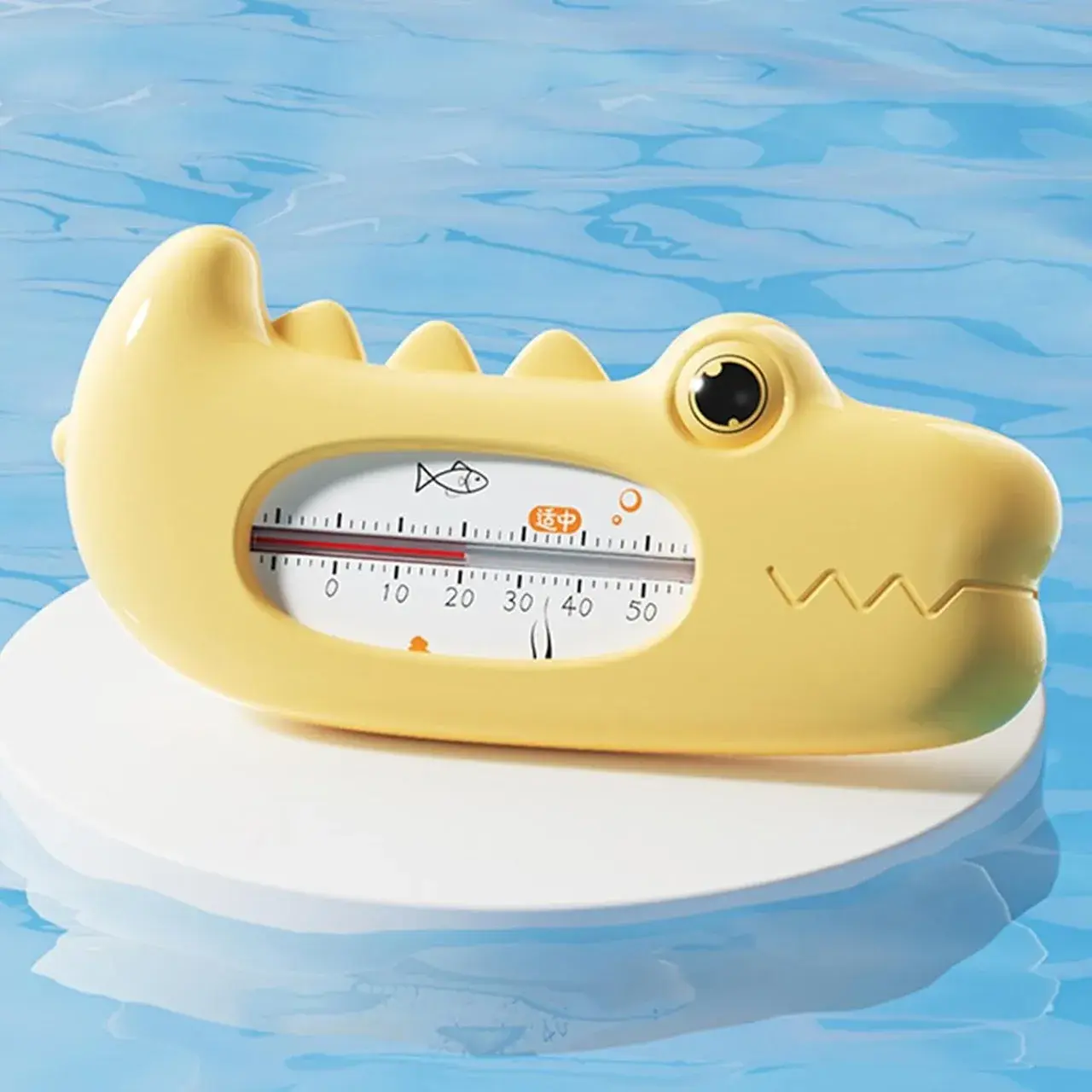 Termometru pentru Baie, Plutitor, Rezistent la apa, Multifunctional, Model Crocodil, 2.7x6.5x3.7 cm, Galben (3)
