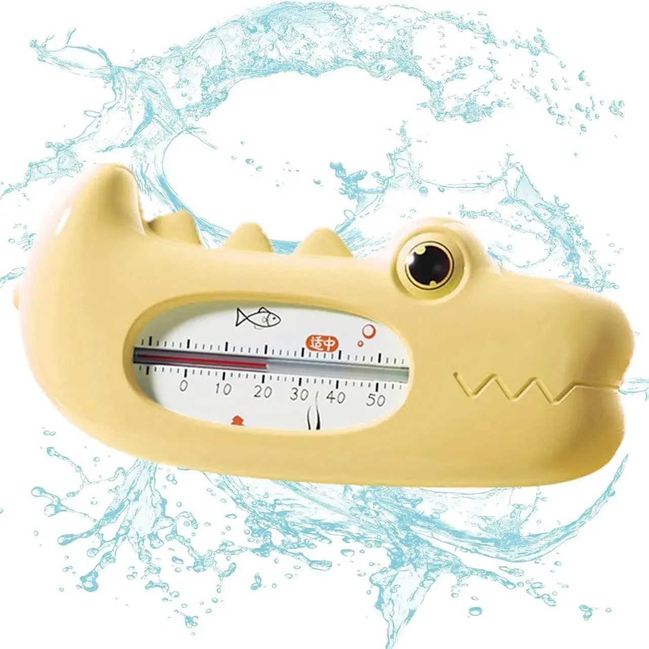 Termometru pentru Baie, Plutitor, Rezistent la apa, Multifunctional, Model Crocodil, 2.7x6.5x3.7 cm, Galben (4)