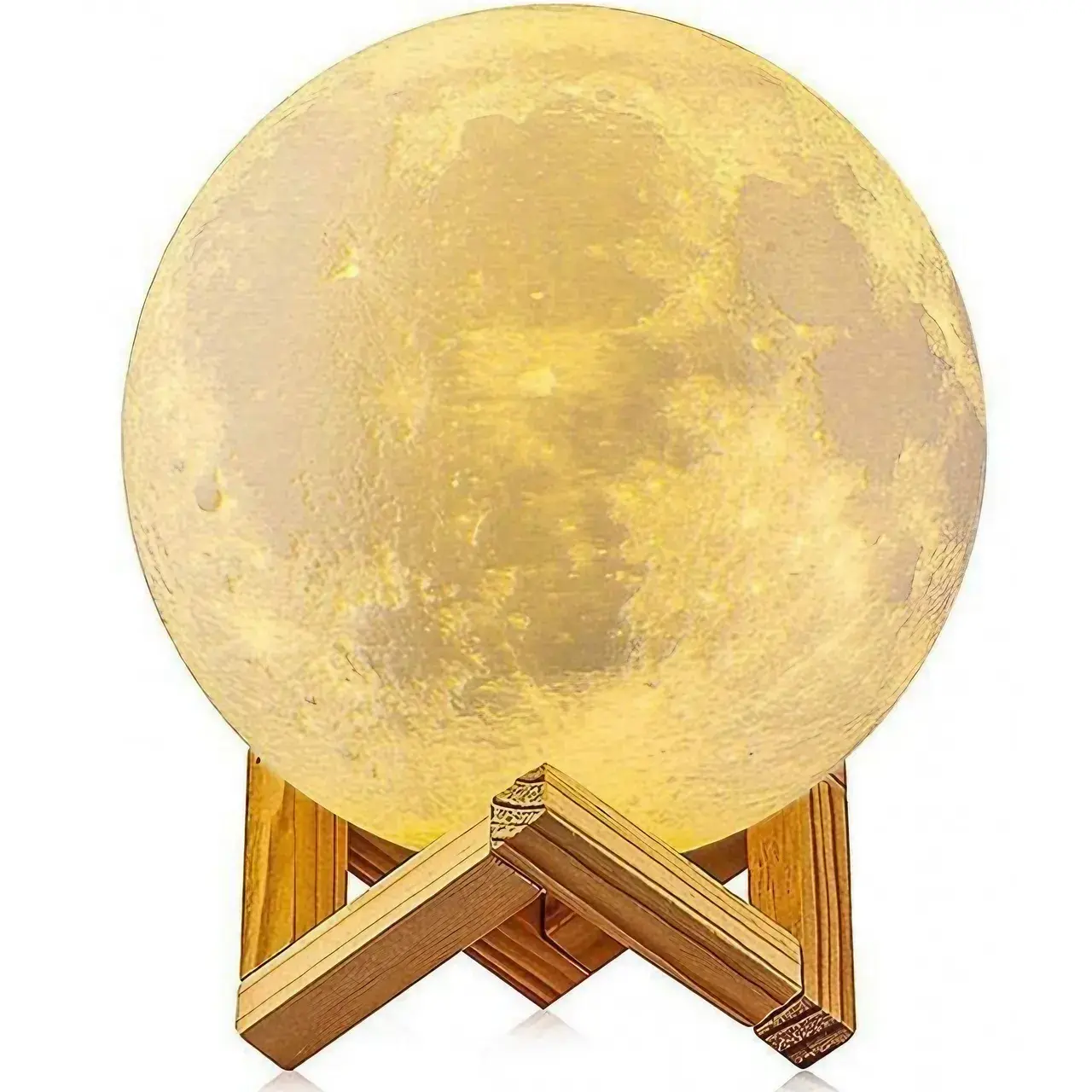 Lampa de veghe in forma de luna 3D Moon Light Multicolor, alimentare baterii, stand plastic inclus, 8 cm (3)