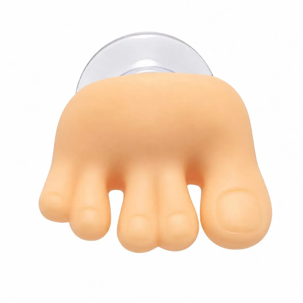 Suport de Baie, Multifunctional, pentru Periute/Cabluri, din PVC, cu Ventuza, Model Picior, 4 x 6.5 cm, Crem