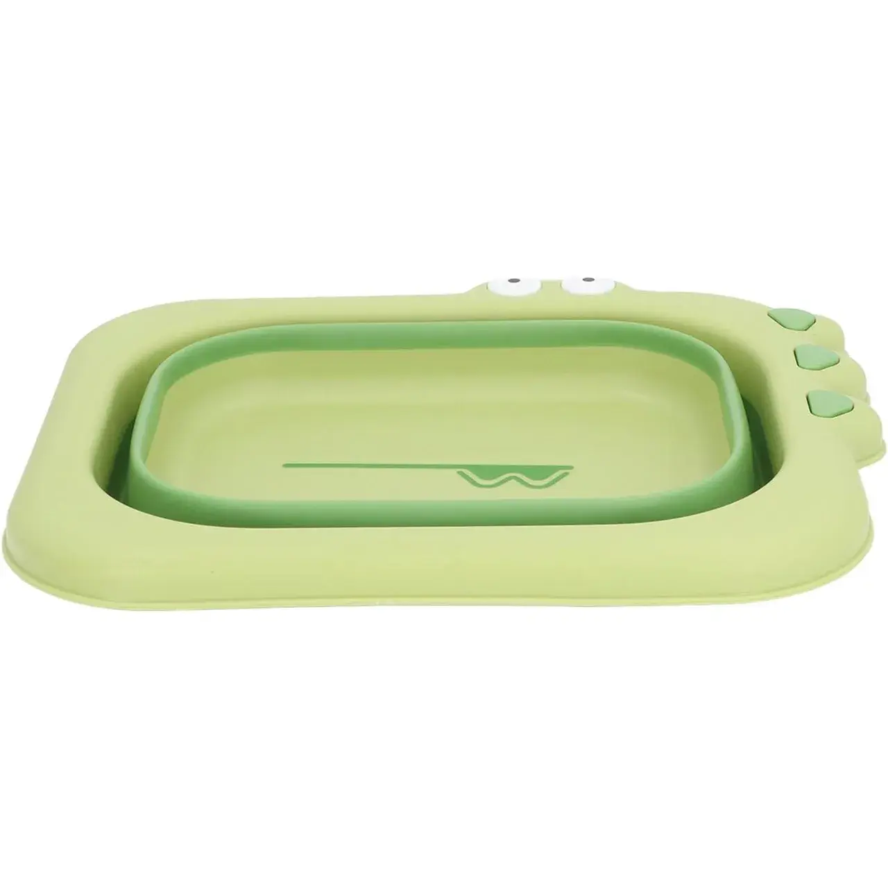 Lavoar Pliabil, pentru Copii, din PP/TPE, Portabil, Model Crocodil, 30x24.5x9 cm, Verde (2)