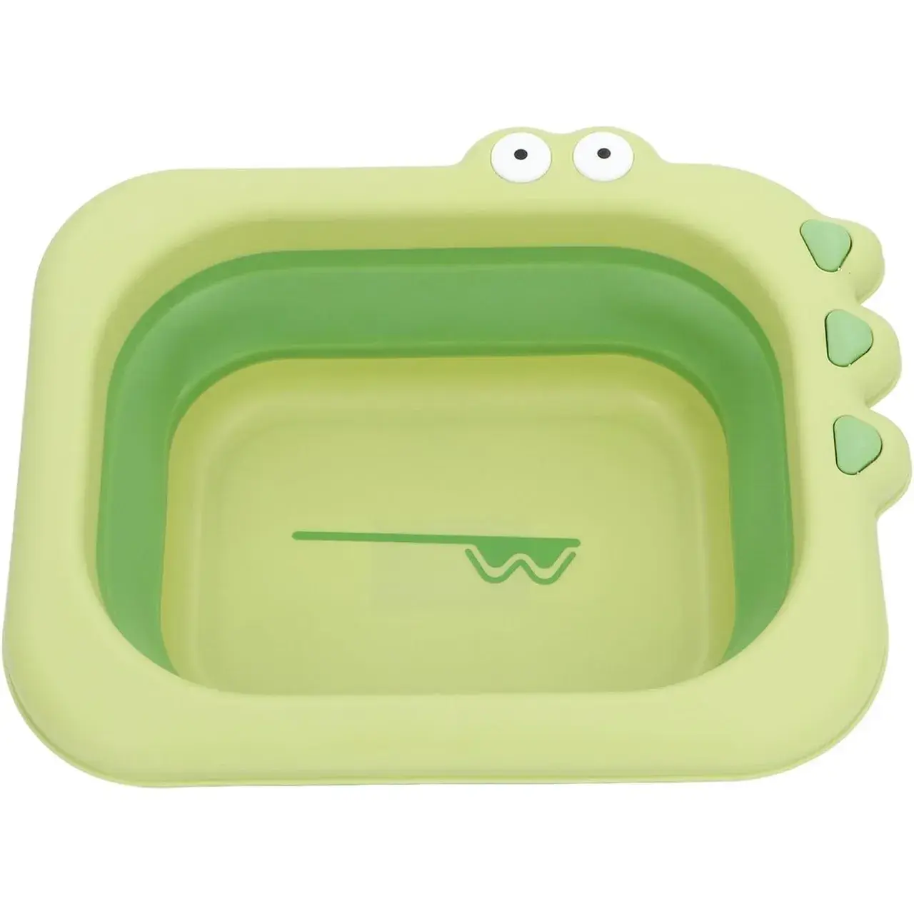 Lavoar Pliabil, pentru Copii, din PP/TPE, Portabil, Model Crocodil, 30x24.5x9 cm, Verde (3)