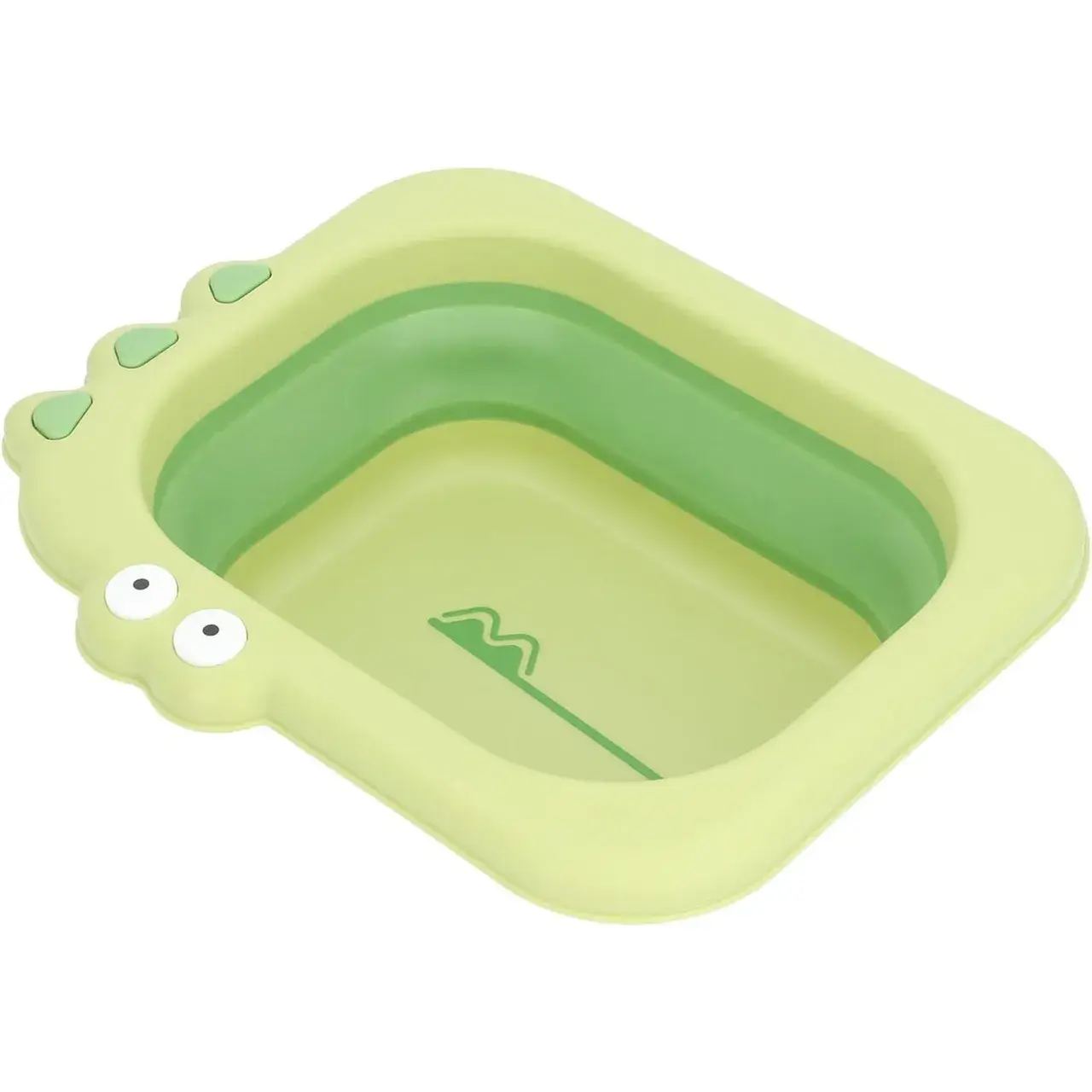 Lavoar Pliabil, pentru Copii, din PP/TPE, Portabil, Model Crocodil, 30x24.5x9 cm, Verde (5)