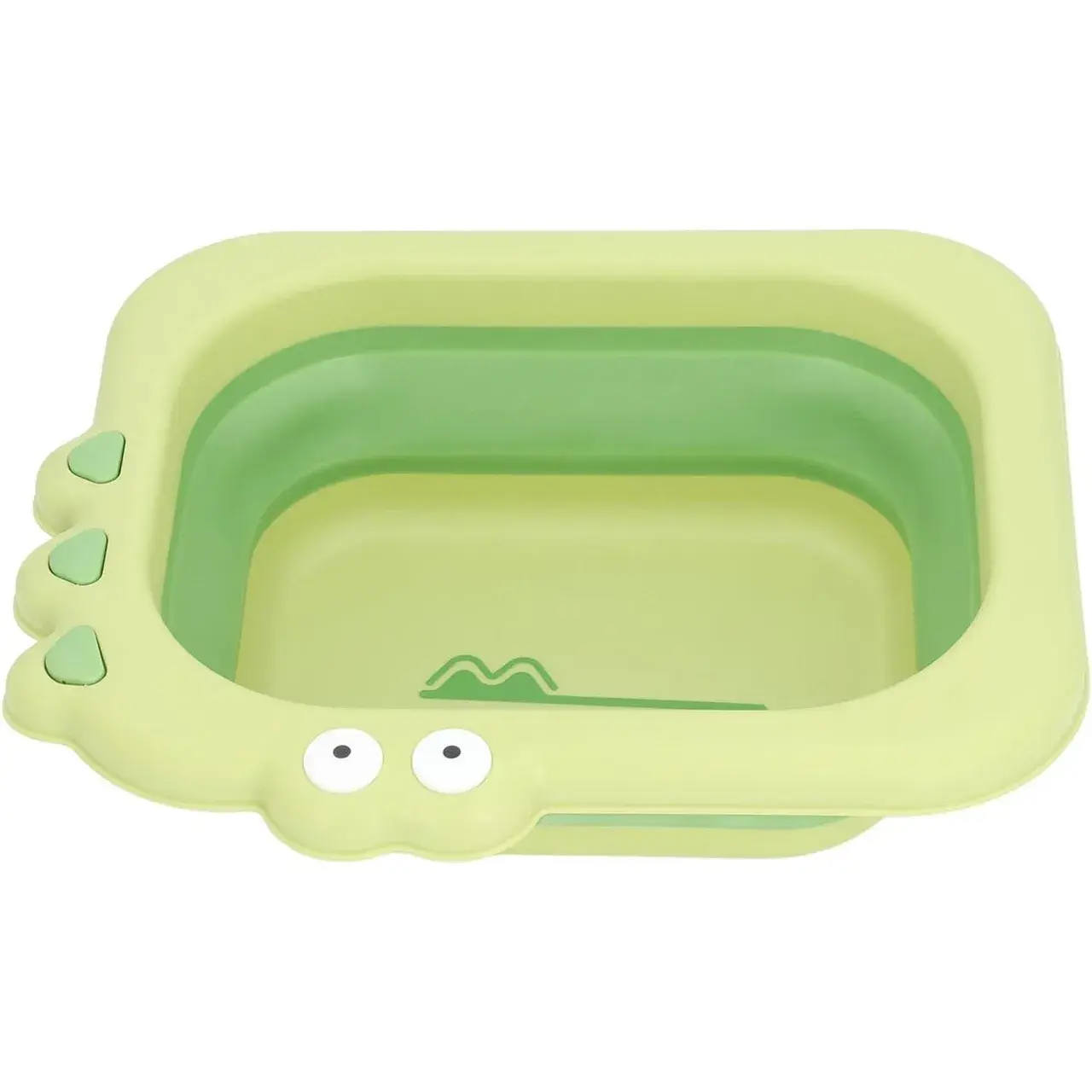 Lavoar Pliabil, pentru Copii, din PP/TPE, Portabil, Model Crocodil, 30x24.5x9 cm, Verde (6)