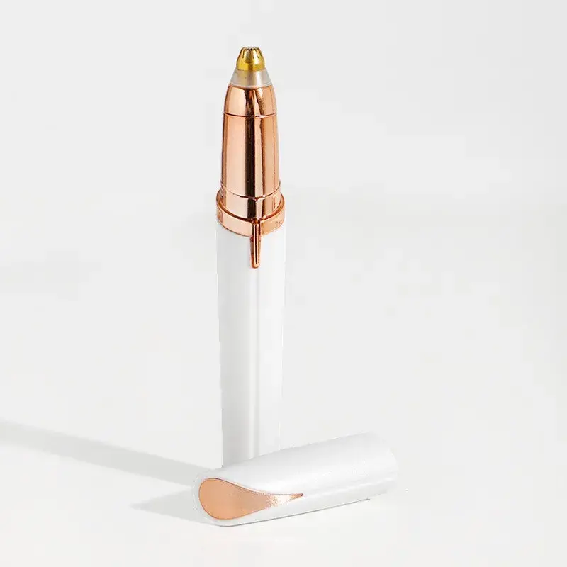 Trimmer Facial pentru Sprâncene și Păr Facial, Reîncărcabil USB, Design Compact, ABS, Alb, 1.5 x 13 cm