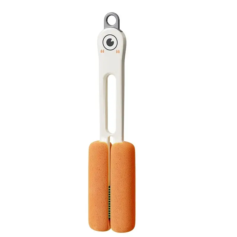 Perie de Curatat Pahare, Cani, Sticle, cu Maner Lung si Burete, Accesorii pentru Spalarea Paielor si Capacelor, usor de Agatat, 27.5x11.4x6cm, Alb