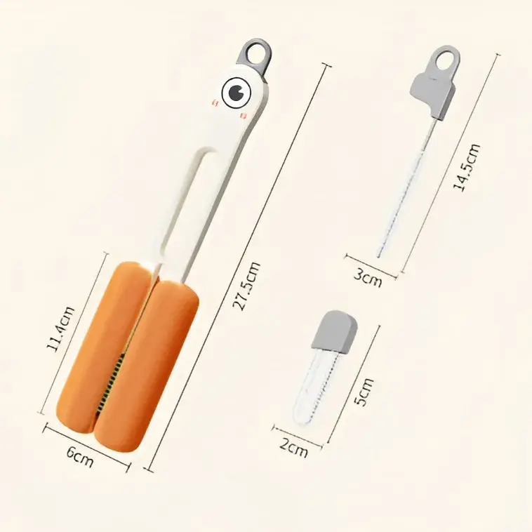Perie de Curatat Pahare, Cani, Sticle, cu Maner Lung si Burete, Accesorii pentru Spalarea Paielor si Capacelor, usor de Agatat, 27.5x11.4x6cm, Alb (6)