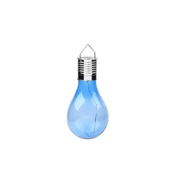 Lampa Solara LED Decorativa sub forma de Bulb, pentru exterior, suspendata, IP65, Ultron Albastru