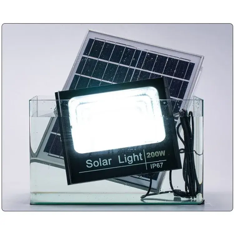Proiector LED/Lampa solara de exterior, 22 cm x 27 cm, Rezistent la Apa IP67, cu Panou Solar, 248 LED SMD, 150 W, Senzor de lumina, Timer, cu Telecomanda, 2 moduri de iluminat, kit montaj inclus, Lumina Rece (4)