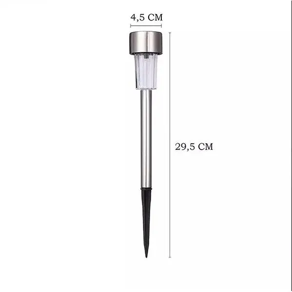 Lampa solara LED de Gradina, Set 12 Bucati, Dispersor normal, putere 0.06W, Rezistenta IP 44, Lumina Alba Rece, 29 x 4.5 x 4.5 cm, Argintiu (5)