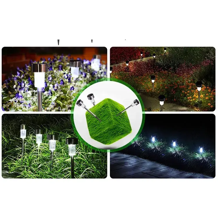 Lampa solara LED de Gradina, Set 12 Bucati, Dispersor normal, putere 0.06W, Rezistenta IP 44, Lumina Alba Rece, 29 x 4.5 x 4.5 cm, Argintiu (8)