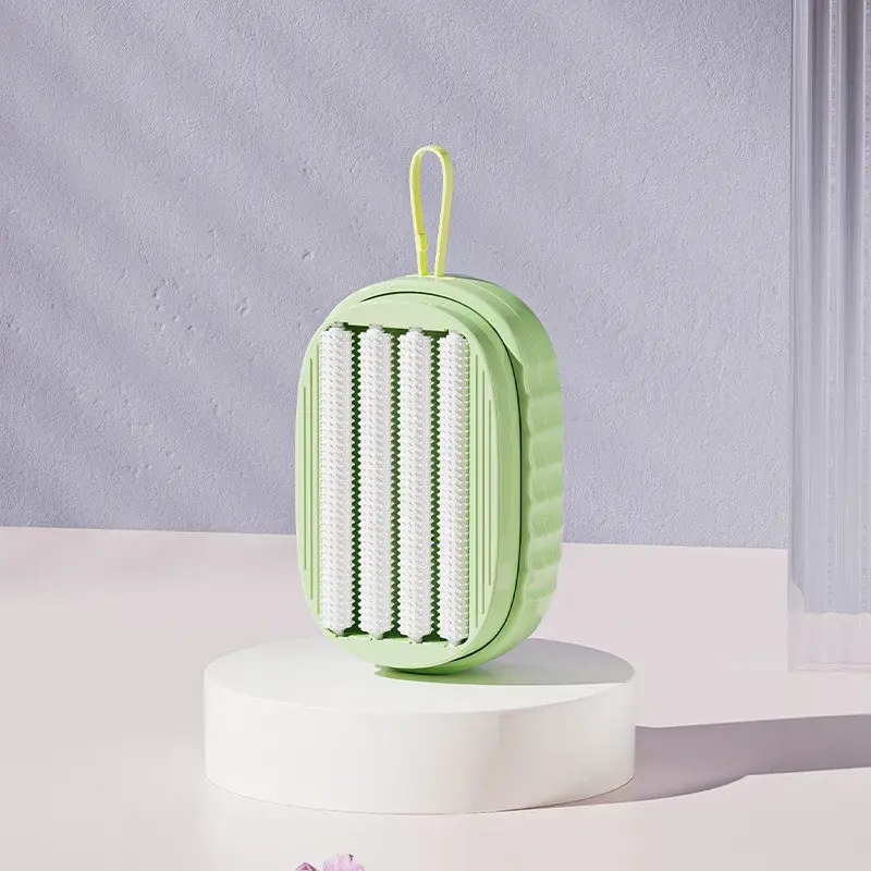 Perie de Spalat Haine, cu Dispenser pentru Detergent, 4 Perii de Curatare, din ABS + PS, Verde (2)