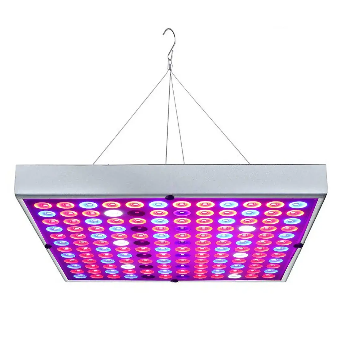 Lampa LED 45W, pentru cresterea plantelor in interior, 225 de leduri, 165 leduri rosii, 60 albastre, 30 x 30 cm, multicolor