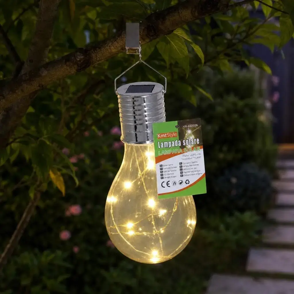 Lampa Solara pentru Gazon, Model Bec Decorativ, Alimentare Solara, Iluminare pentru Exterior, pentru Gradina, Curte si Terasa, Lumina Calda (2)