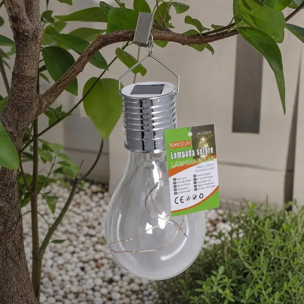 Lampa Solara pentru Gazon, Model Bec Decorativ, Alimentare Solara, Iluminare pentru Exterior, pentru Gradina, Curte si Terasa, Lumina Calda (4)