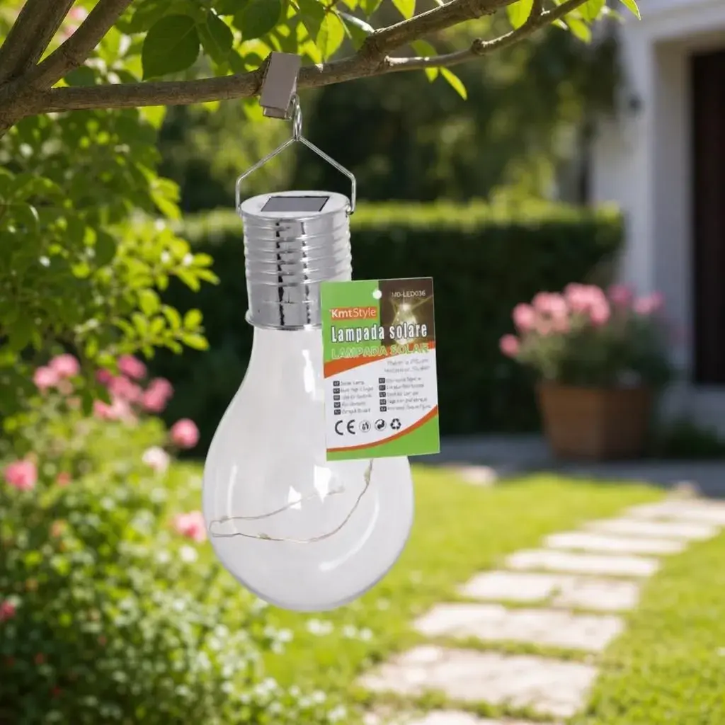 Lampa Solara pentru Gazon, Model Bec Decorativ, Alimentare Solara, Iluminare pentru Exterior, pentru Gradina, Curte si Terasa, Lumina Calda (5)