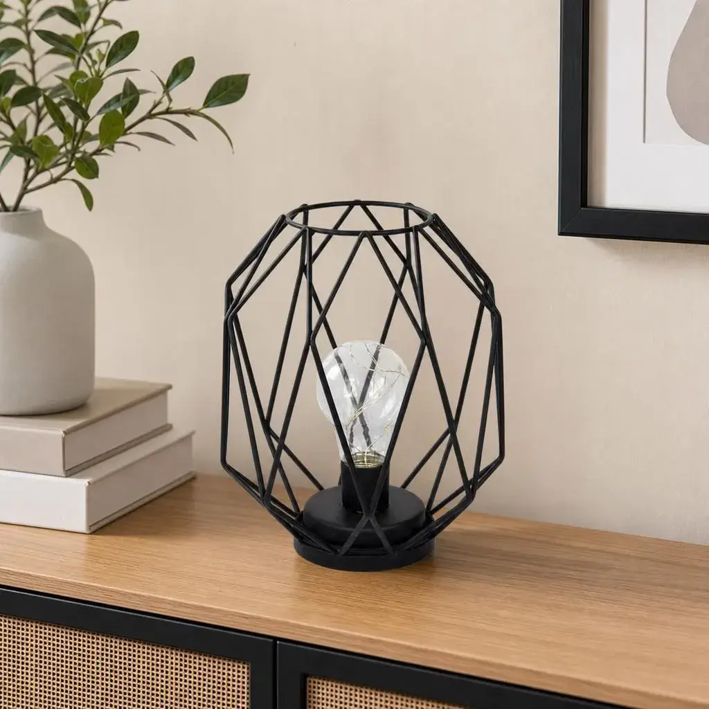 Lampa Solara, Alimentare Solara, Iluminare pentru Exterior, pentru Gradina, Curte si Terasa, Lumina Calda, 21x17.5 cm, Negru (7)
