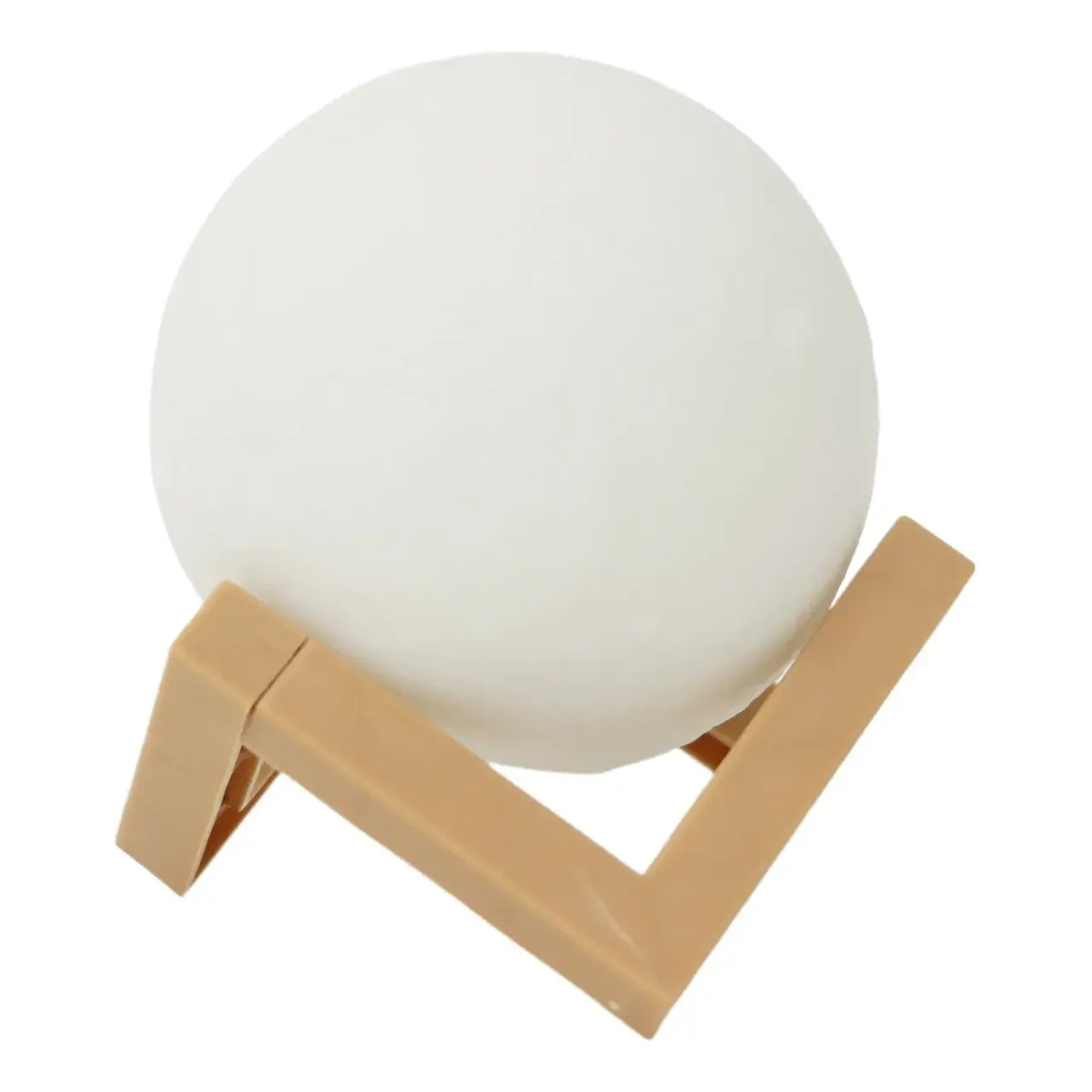 Lampa de veghe in forma de luna 3D Moon Light Alb Rece, alimentare baterii, stand plastic inclus, 8 cm