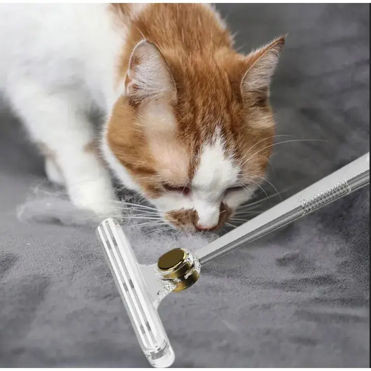 Perie de Indepartare a Scamelor, pentru Haine si Par de Animale, cu Doua Fete, Manual, Multifunctional, 12x14.5 cm, Accesoriu pentru Casa, Alb (6)