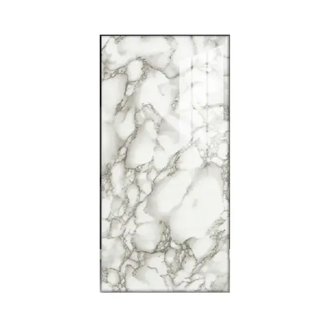 Set 10 Placi Tapet, 60 x 30 cm, Grosime 1.5 mm, din PVC, Model Imitatie de Marmura, Suprafata acoperita 1.8 mp, Gri