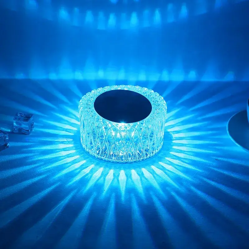 Lampa LED RGB 16, 3 Nivele de Intensitate, Incarcare USB, 3W, Cristal Acrilic, 6x12 cm, Telecomanda, Transparent (2)