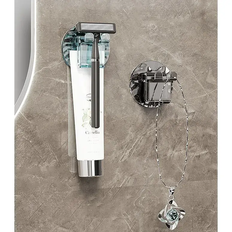 Suport Multifunctional 2 in 1, Pahar si Suport pentru Periuta de Dinti, Plastic, Dimensiune: 10.4 x 7.3 x 7.3 cm, Maro Galbui (7)