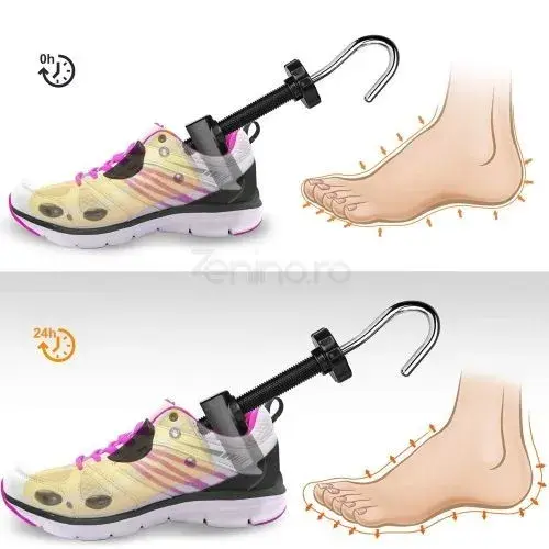 Set 2 Sanuri/Calapoade Reglabilile, pentru Alungit si Largit Pantofi, Geanta si Incaltator Incluse, Universale, Unisex, din ABS Premium, Arc, Marime 30 - 36, Galben (4)