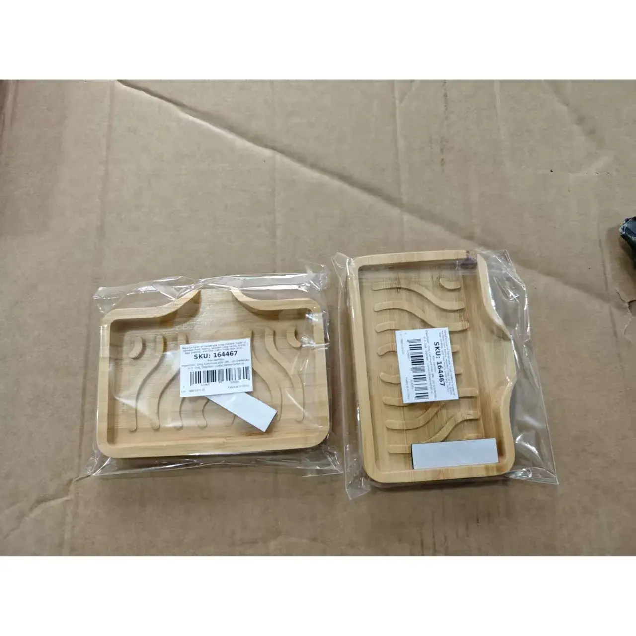 Savonieră din Lemn, cu Sistem de Scurgere a Apei, Design Ventilat pentru Uscare Rapidă, Suport pentru Săpun Solid, 12.8 x 9.8 x 1.6 cm, Natur (5)