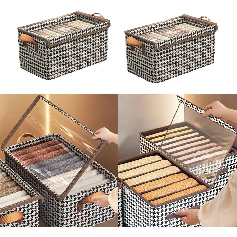 Cutie Depozitare, Capac Transparent, Model In Carouri, Model (7)