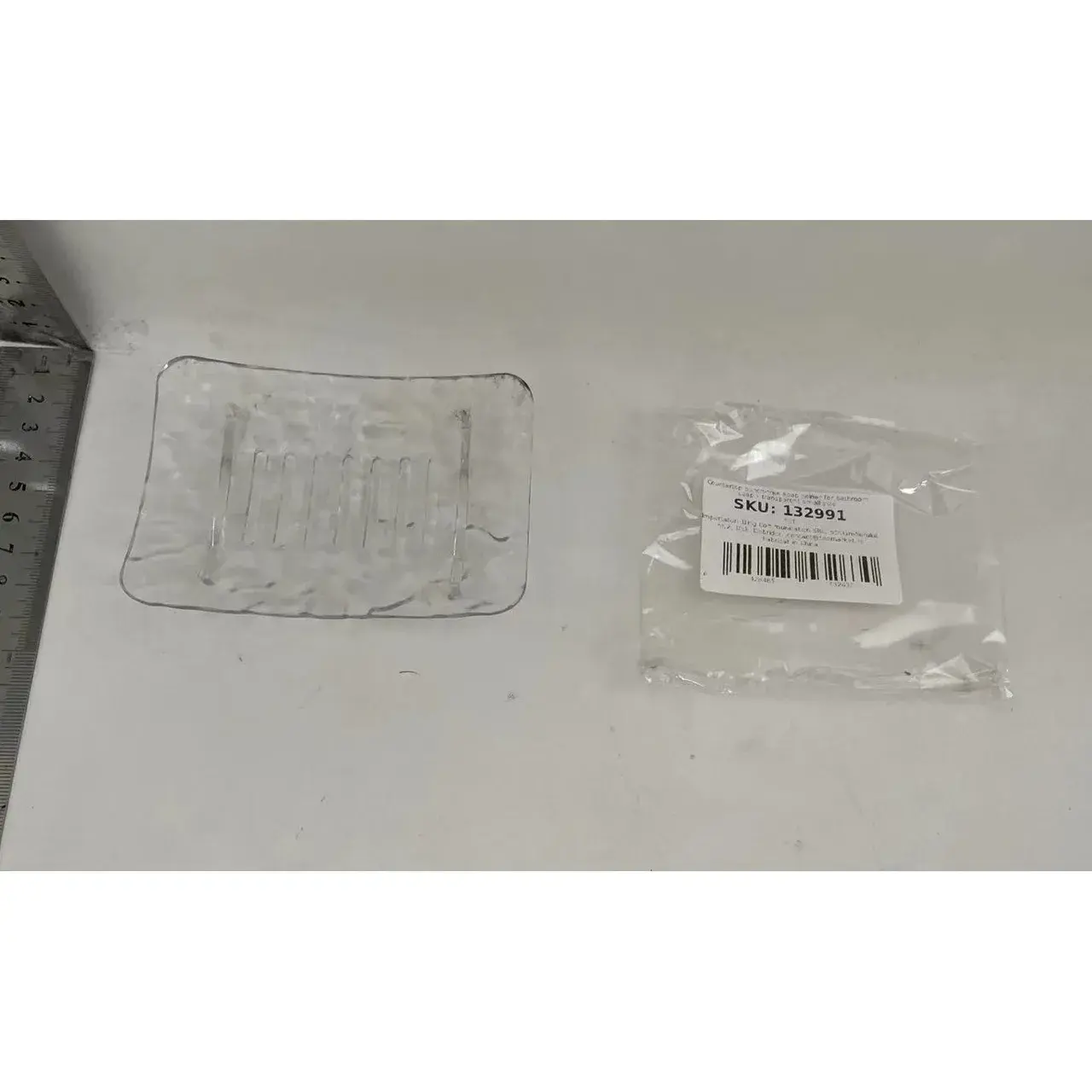Savoniera din Plastic, 11 x 8 cm, cu Scurgere Apa, Design Modern, Transparent (2)