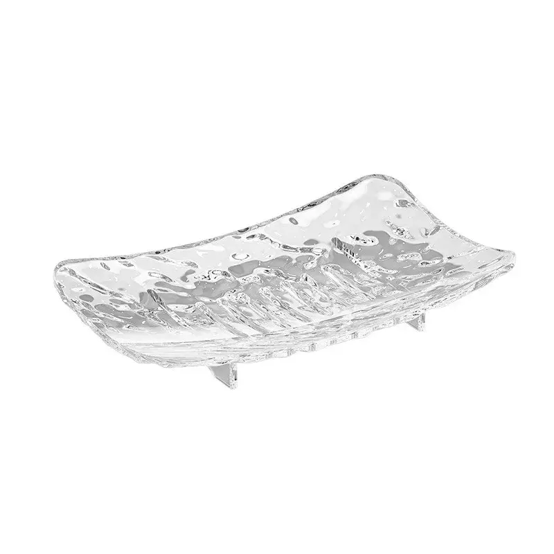 Savoniera din Plastic, 11 x 8 cm, cu Scurgere Apa, Design Modern, Transparent (7)