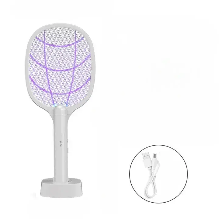 Lampa Electrica Impotriva Tantarilor, 43 x 18 x 9.2 cm, Reincarcabila cu Cablu USB Inclus, Plasa din Aluminum Alb (2)