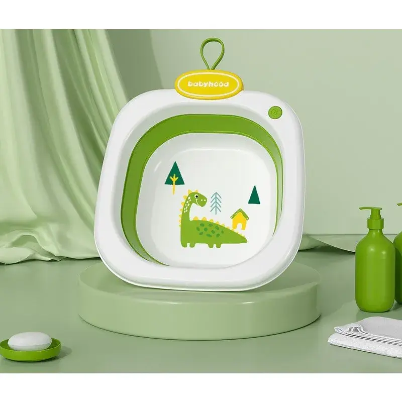 Lavoar Pliabil, pentru Copii 1-8 Ani, Model Animat, din PP+TPE, 32x29x10 cm, Verde (2)