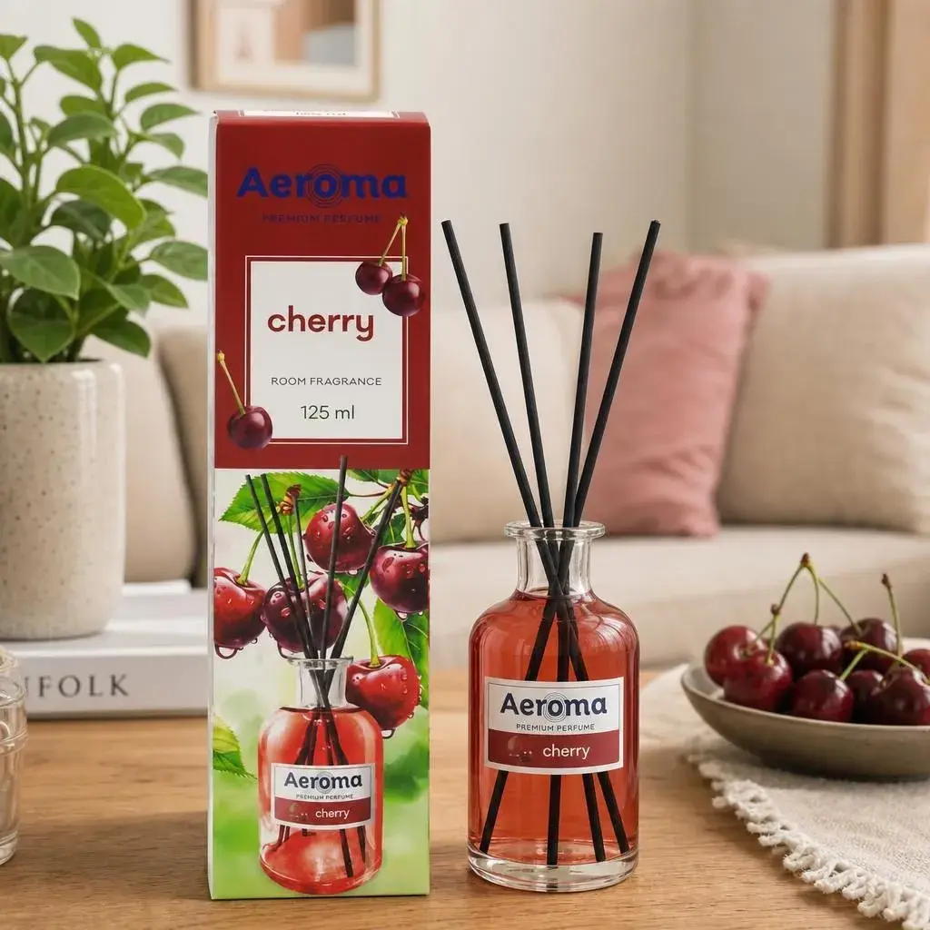 Odorizant Premium cu Betisoare, Aeroma, Odorizant de Casa, 125 ml, Aroma Cherry (2)