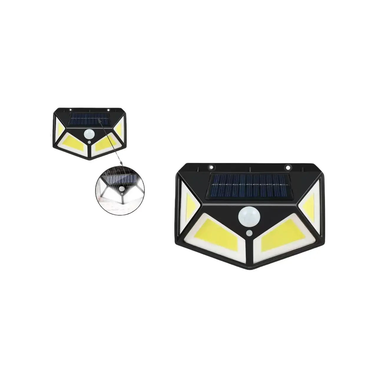 Lampa Solara de Perete, Senzor de Miscare, Alimentare Solara, Iluminare Automata pentru Exterior, pentru Gradina, Curte si Terasa, 9.8x13.5 cm, Negru