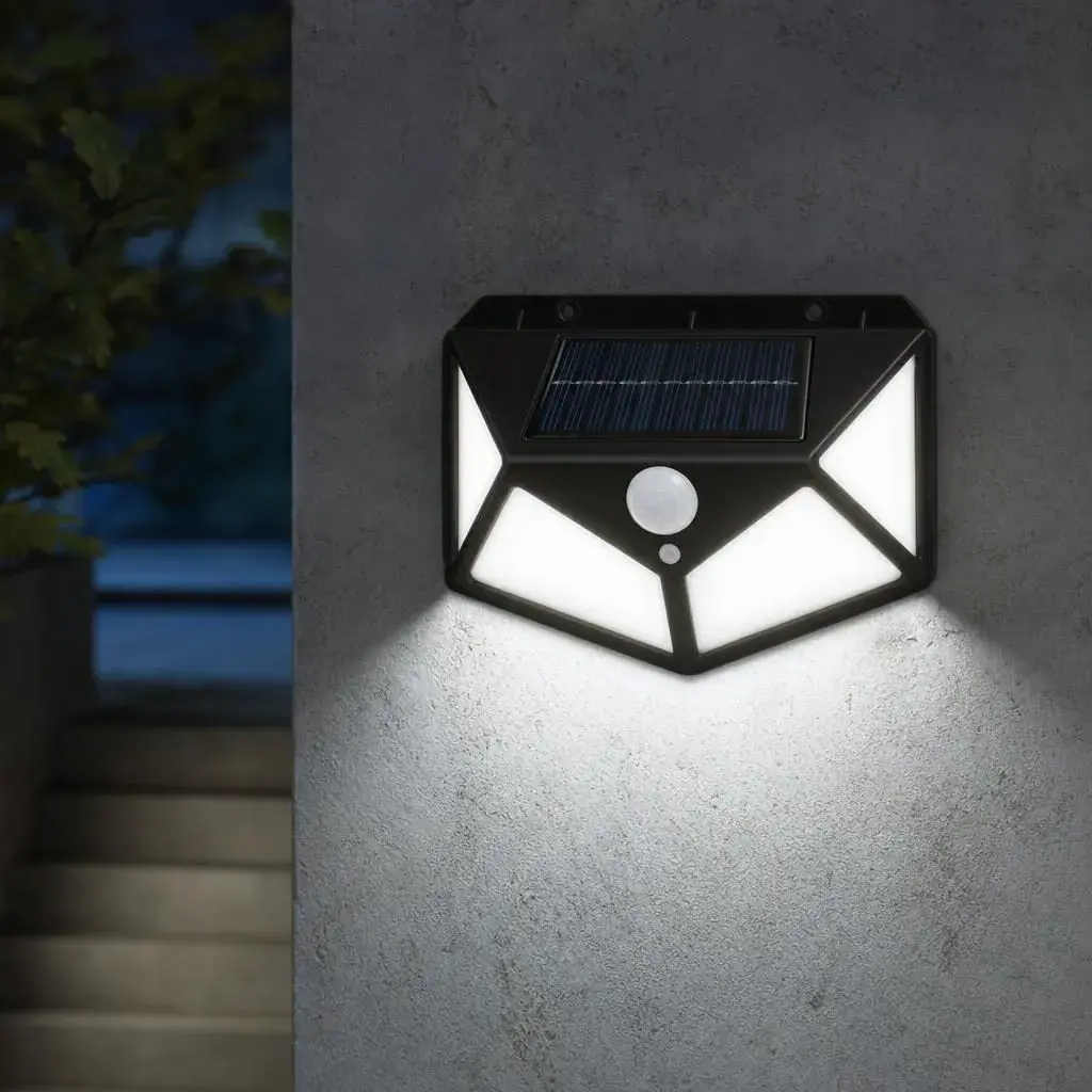 Lampa Solara de Perete, Senzor de Miscare, Alimentare Solara, Iluminare Automata pentru Exterior, pentru Gradina, Curte si Terasa, 9.8x13.5 cm, Negru (3)