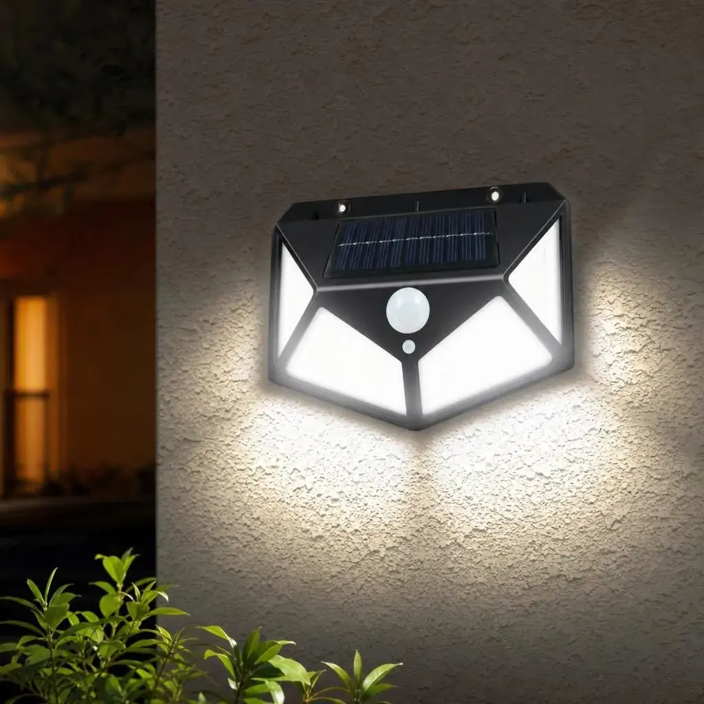 Lampa Solara de Perete, Senzor de Miscare, Alimentare Solara, Iluminare Automata pentru Exterior, pentru Gradina, Curte si Terasa, 9.8x13.5 cm, Negru (5)
