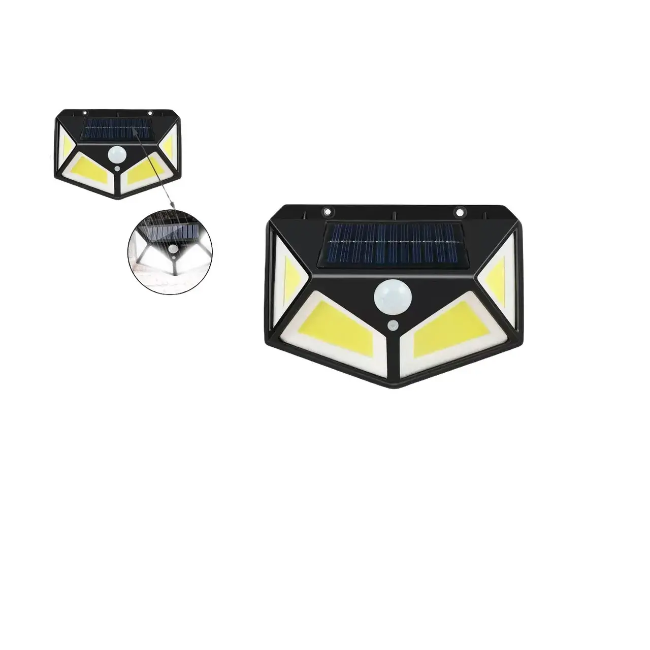 Lampa Solara de Perete, Senzor de Miscare, Alimentare Solara, Iluminare Automata pentru Exterior, pentru Gradina, Curte si Terasa, 9.8x13.5 cm, Negru (7)