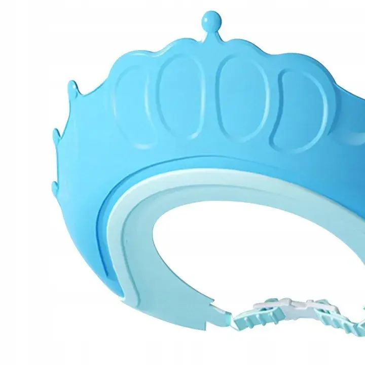 Viziera de Protectie Baie Pentru Copii, Fippy, Model Coronita, Dimensiune ajustabila, Durabil, Usor de curatat, Impotriva Samponului, pentru Ochi si Urechi, TPE+PP, 24x22 cm, Albastru (8)