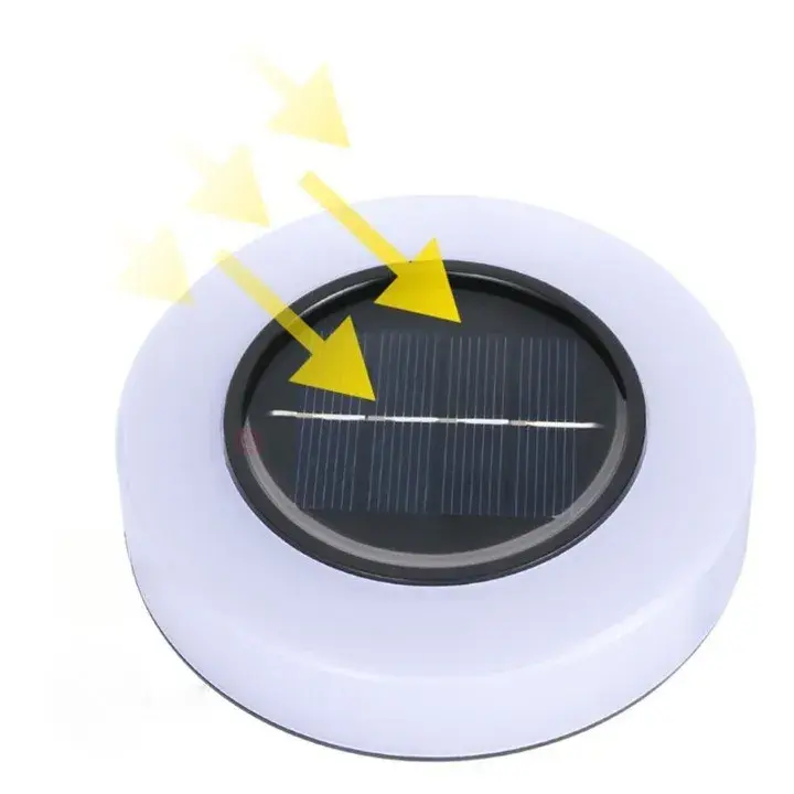 Lampa solara LED, sub forma de cerc, pentru gazon sau gradina, Rezistenta la apa, Alb cald (2)