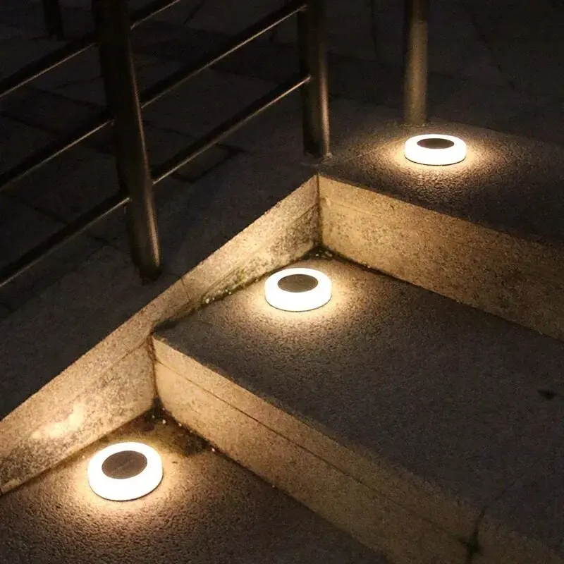 Lampa solara LED, sub forma de cerc, pentru gazon sau gradina, Rezistenta la apa, Alb cald (3)