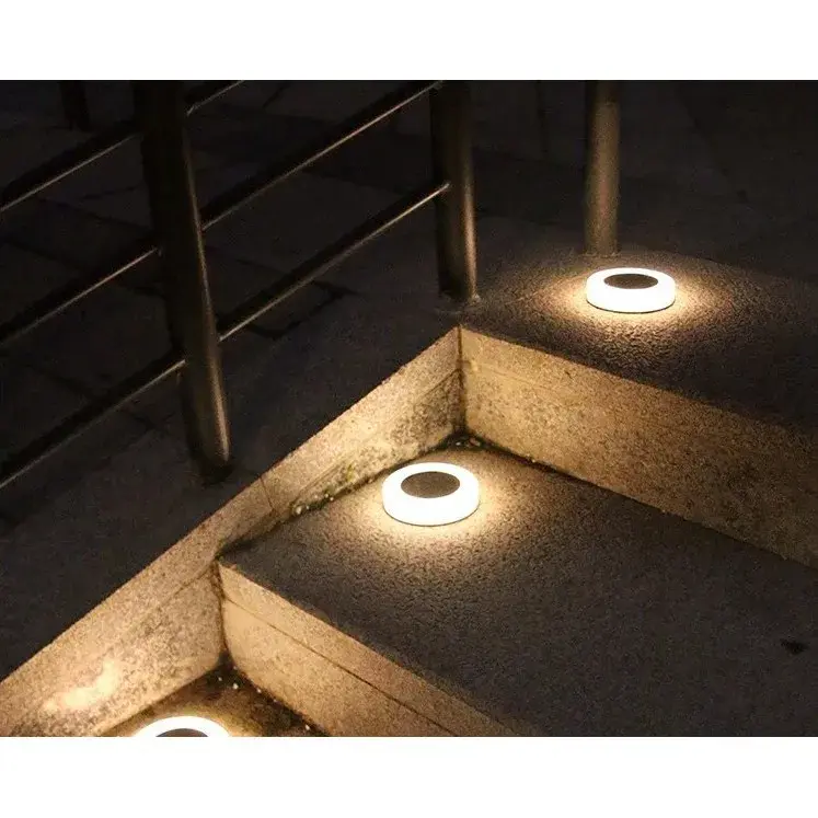 Lampa solara LED, sub forma de cerc, pentru gazon sau gradina, Rezistenta la apa, Alb cald (5)