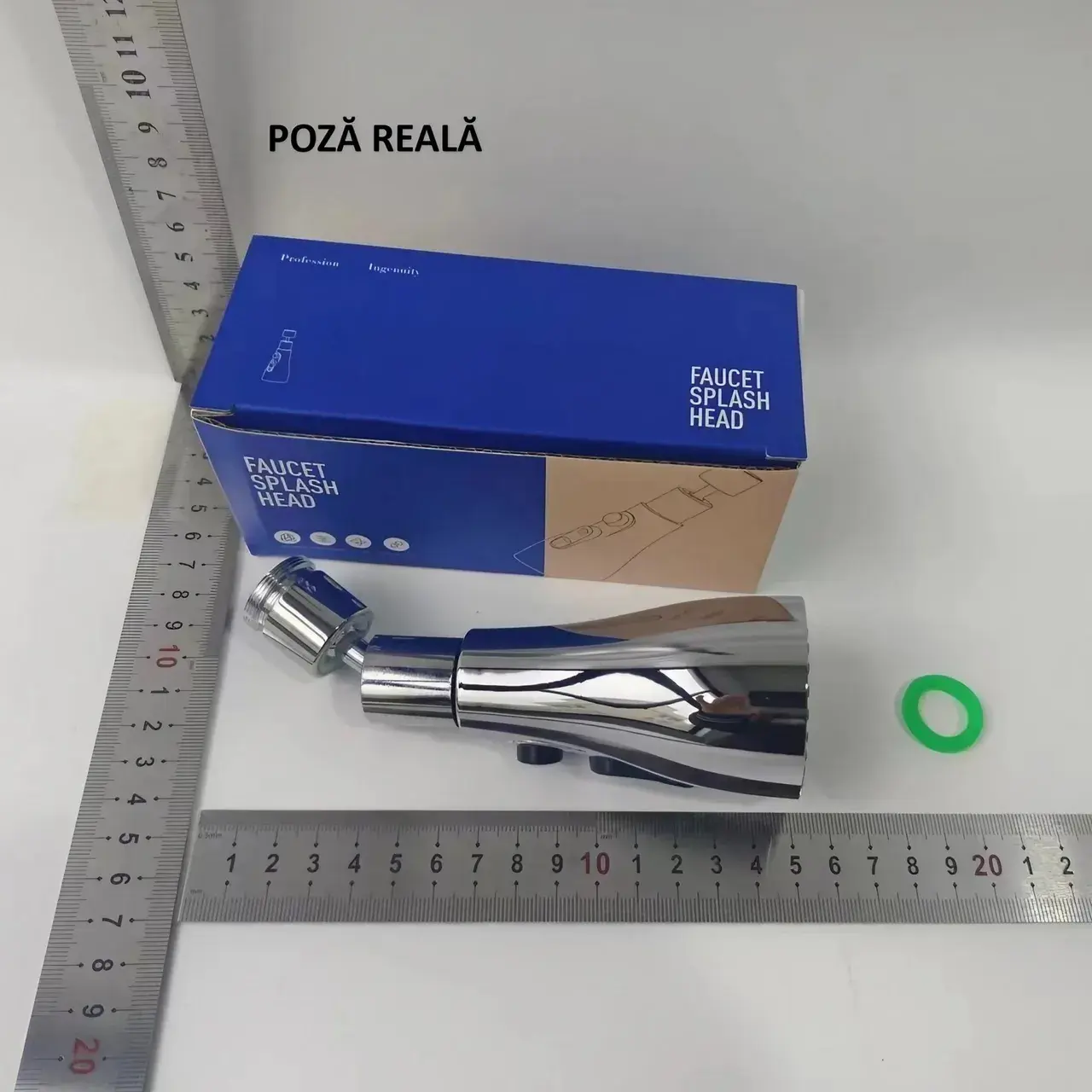 Extensie Robinet Bucatarie, Universal, 3 Moduri de Curgere Apa, Otel Inoxidabil, Rotire 360 de Grade, Cap Pivotant, Adaptor Baterie Bucatarie, 9.7x5.1 cm, Gri (5)