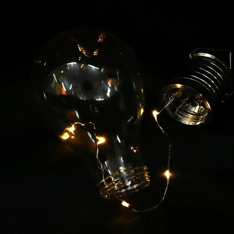 Lampa Solara LED Decorativa sub forma de Bulb, pentru exterior, suspendata, IP65, Ultron Transparent, lumina calda (7)